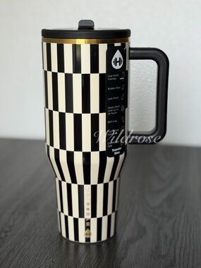 Hydrojug BLACK TIE 32oz Traveler Black White Tiles Checkers NWT